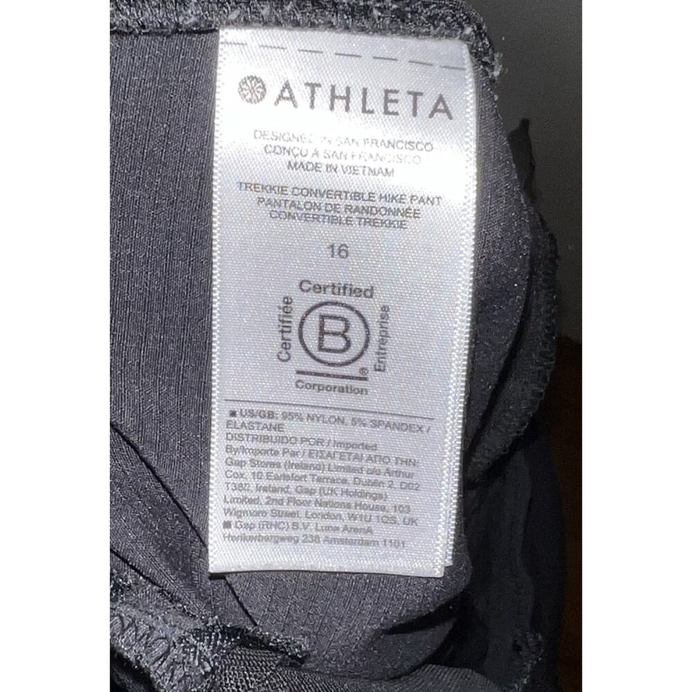 Athleta Hiking Pants Zip Off Legs Nylon Women Black Size 16 Utility Work Cargo - Picture 10 of 10